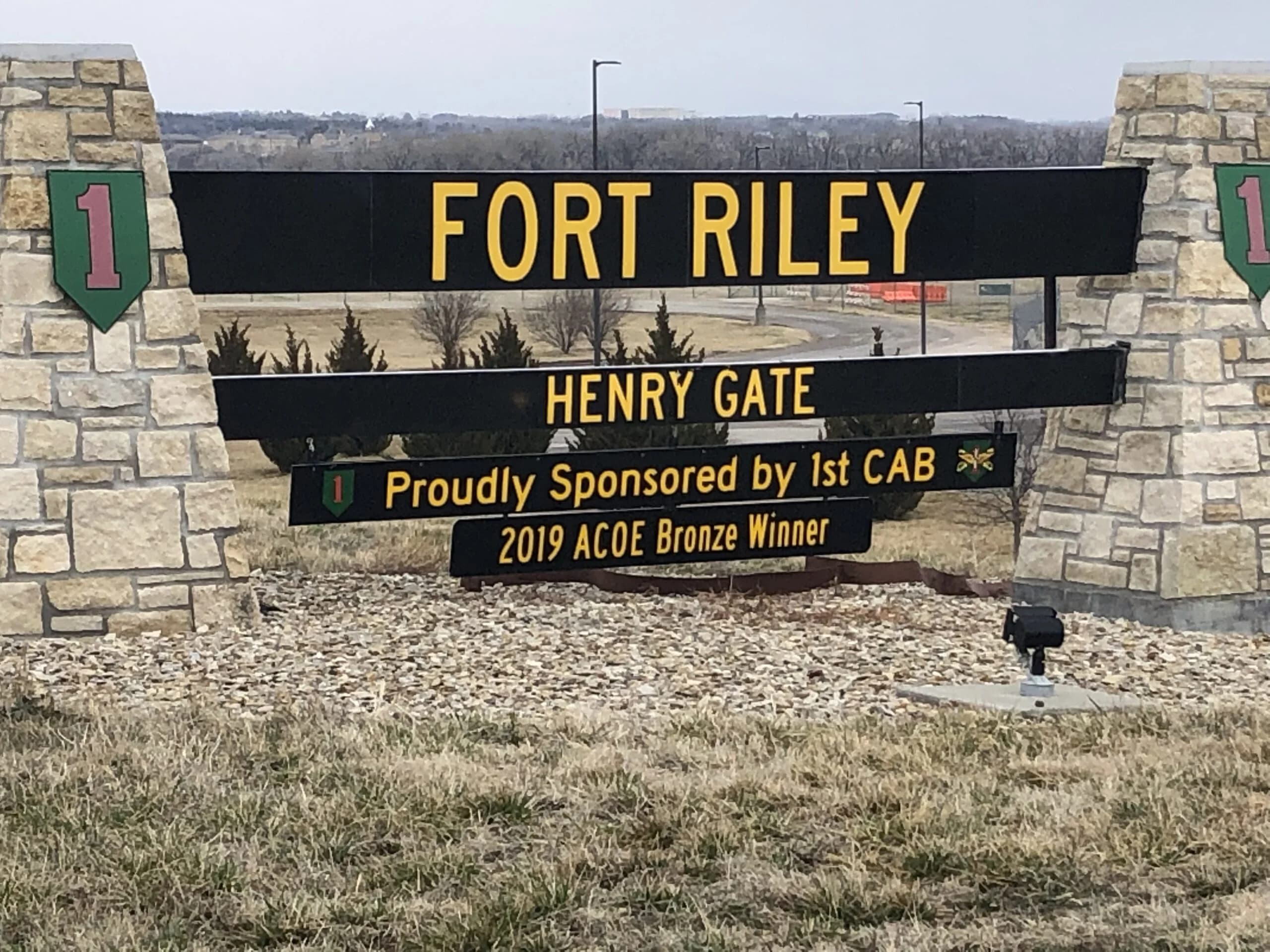 Fort Riley Kansas landscape with military installation in background